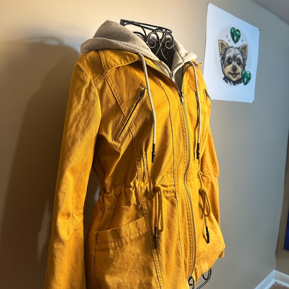 Mustard Hooded Women's Jacket - Picture 2 of 6